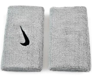 Frotka na rękę szeroka Nike Swoosh Doublewide szara 2szt NN05078 Nike