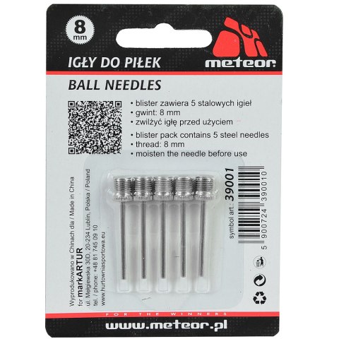 Igły do piłek Meteor 8 mm 5 szt. 39001 Meteor