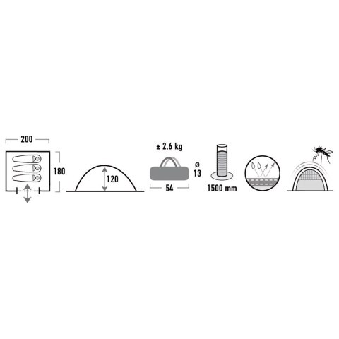 Namiot High Peak Beaver 3 niebiesko-szary 10167 High Peak