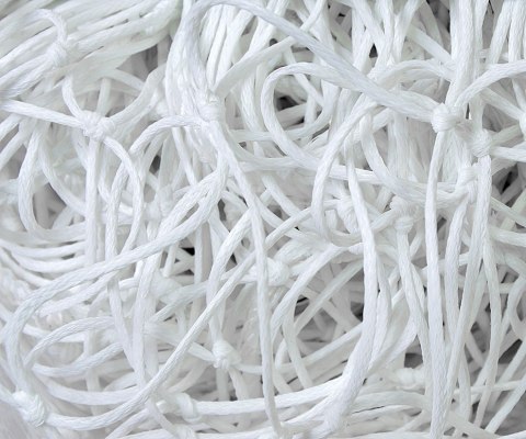 Siatka do piłki nożnej młodzieżowa Domeks 5 m x 2 m PE 2,5 biała Domeks