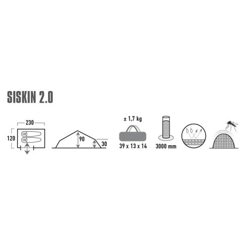 Namiot High Peak Siskin 2 zielono-czerwony 10184 High Peak