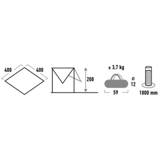 Płachta biwakowa High Peak Tarp 2 szara 10034 High Peak