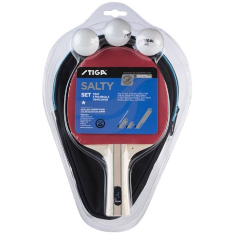 Rakietka do ping ponga Stiga Salty 1 rakietka ,3 piłeczki,pokrowiec STIGA