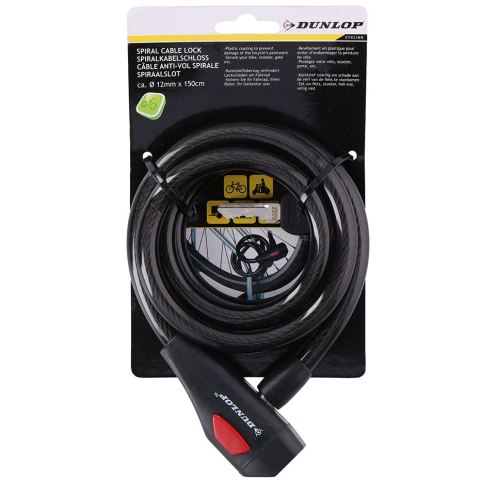 Zapięcie rowerowe Dunlop spiral cable lock 12 mm 150 cm ST 2075570 Dunlop
