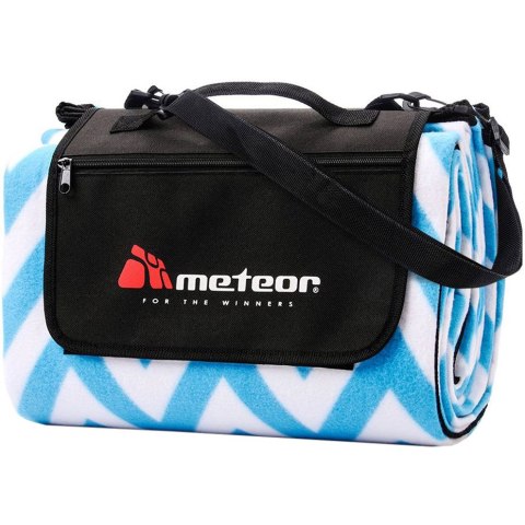 Koc piknikowy Meteor 180x200 cm XL niebieskie zygzaki 77057 Meteor