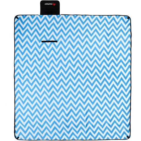 Koc piknikowy Meteor 180x200 cm XL niebieskie zygzaki 77057 Meteor