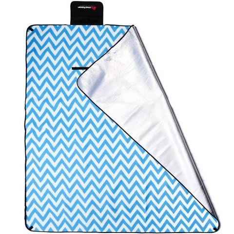 Koc piknikowy Meteor 180x200 cm XL niebieskie zygzaki 77057 Meteor