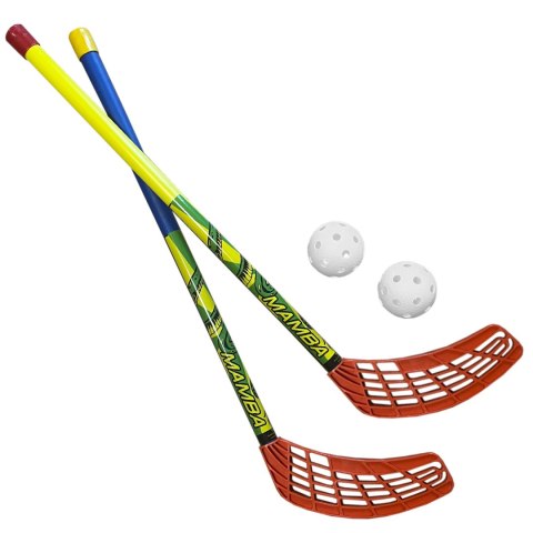 Zestaw do unihokeja Azetx Mamba Junior 2 kije HDPE proste bez owijki 62 cm +2 piłki Optimus AZETX