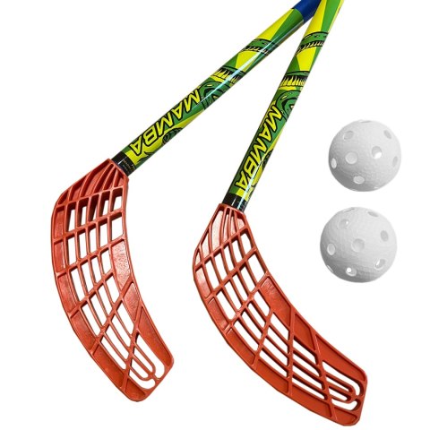 Zestaw do unihokeja Azetx Mamba Junior 2 kije HDPE proste bez owijki 62 cm +2 piłki Optimus AZETX