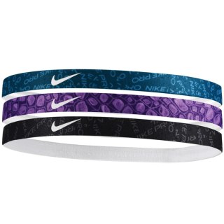 Opaski na włosy Nike Headbands 3 szt. czarna, fioletowa, niebieska N0002560428OS Nike