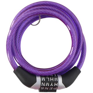 Zapięcie rowerowe Dunlop spiralne,szyfr 0,6x120 cm fioletowe 1042688 Dunlop