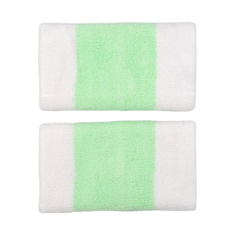 Frotki na nadgarstek Nike Swoosh Doublewide Wristbands 2 szt. biało-zielone N0001586117OS Nike