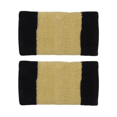Frotki na nadgarstek Nike Swoosh Doublewide Wristbands 2 szt. czarno-złote N0001586055OS Nike