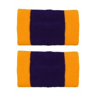 Frotki na nadgarstki Nike Swoosh Doublewide Wristbands fioletowo-żółte N0001586730 Nike