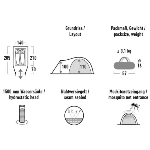 Namiot High Peak Narvik 2 niebieski 10315 High Peak