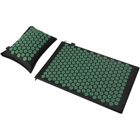 Mata do akupresury i masażu z poduszką Spokey Akumat czarno-zielona 944215 Spokey
