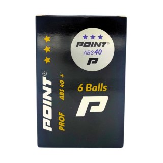 Piłeczki do ping ponga Point Prof ABS40 *** 6 szt. białe Point
