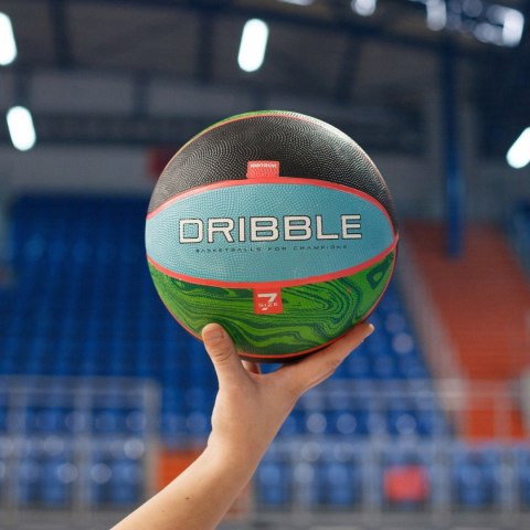 Piłka koszykowa Meteor Dribble niebiesko-zielono-czarna 07093 Meteor