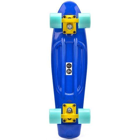 Deskorolka Meteor plastikowa niebiesko-błękitno-żółta 22629 Meteor