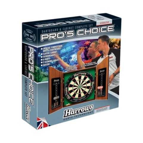 Tarcza Harrows Pros Choice w szafce + rzutki Harrows