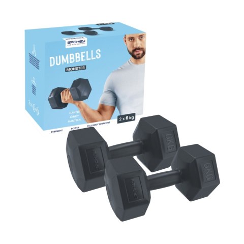 Hantle Spokey Monster 2x6 kg czarne 943623 Spokey