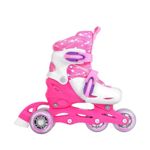 Zestaw łyżworolki Combo Monster,kask,kpl ochraniaczy,plecak Smj 26-29 różowy Smj