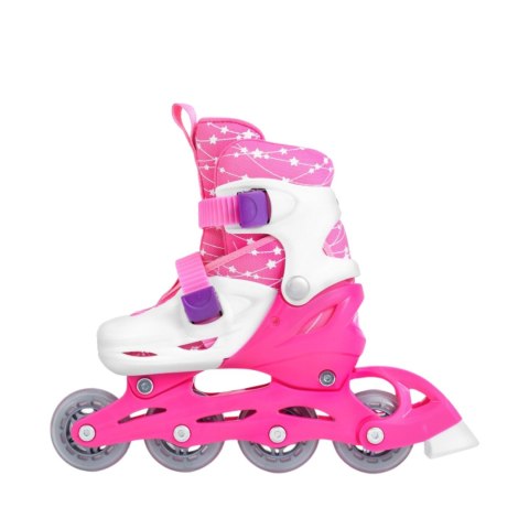 Zestaw łyżworolki Combo Monster,kask,kpl ochraniaczy,plecak Smj 30-33 różowy Smj