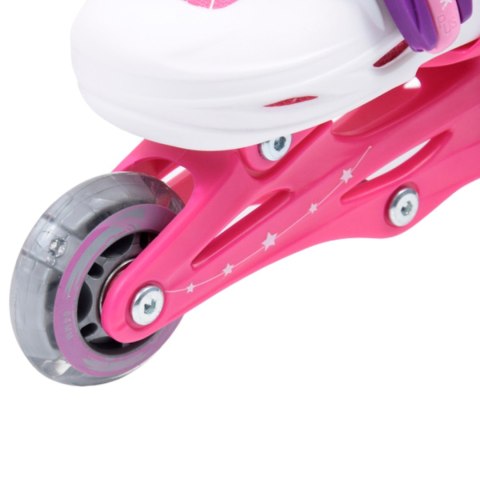 Zestaw łyżworolki Combo Monster,kask,kpl ochraniaczy,plecak Smj 30-33 różowy Smj