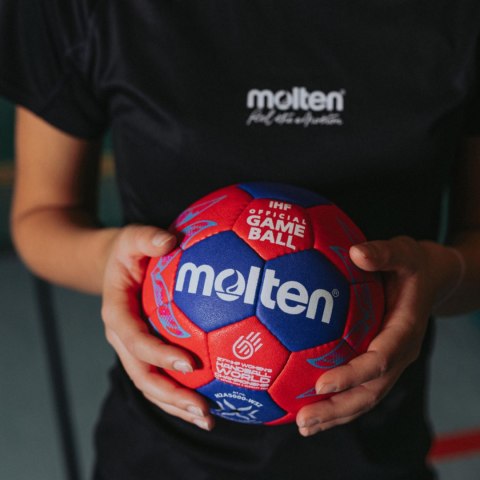 Piłka ręczna Molten IHF Approved Pro Official World Cup 2025 czerwono-niebieska H2A5000-W5Z Molten