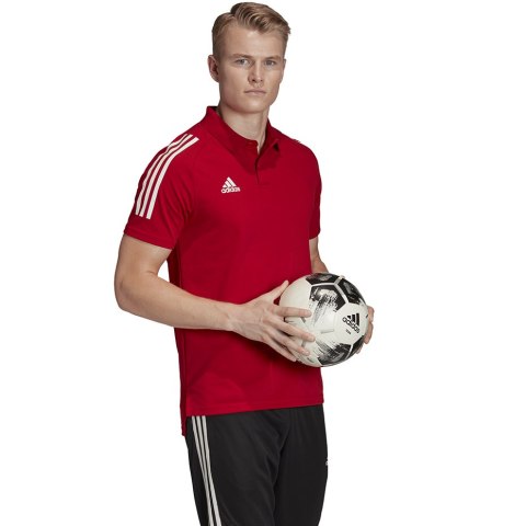 Koszulka męska adidas Condivo 20 Polo czerwono-biała ED9235 Adidas teamwear