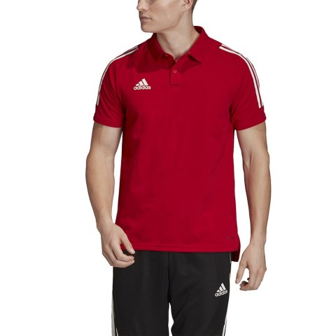 Koszulka męska adidas Condivo 20 Polo czerwono-biała ED9235 Adidas teamwear