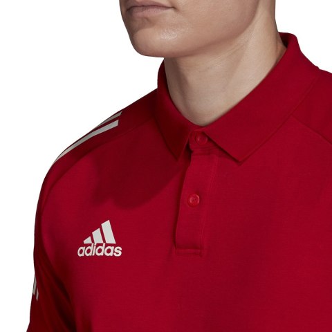 Koszulka męska adidas Condivo 20 Polo czerwono-biała ED9235 Adidas teamwear