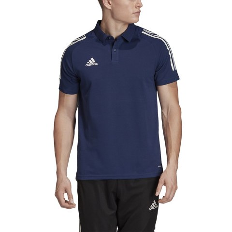 Koszulka męska adidas Condivo 20 Polo granatowo-biała ED9245 Adidas teamwear