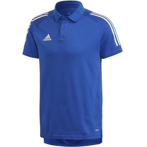 Koszulka męska adidas Condivo 20 Polo niebiesko-biała ED9237 Adidas teamwear