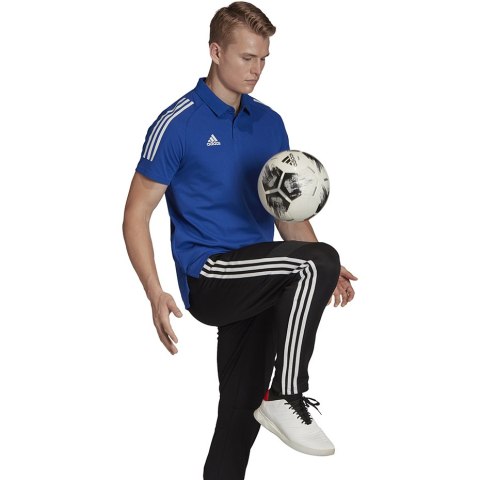 Koszulka męska adidas Condivo 20 Polo niebiesko-biała ED9237 Adidas teamwear