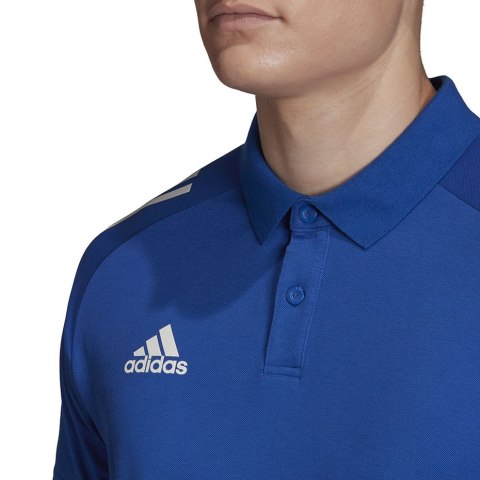 Koszulka męska adidas Condivo 20 Polo niebiesko-biała ED9237 Adidas teamwear