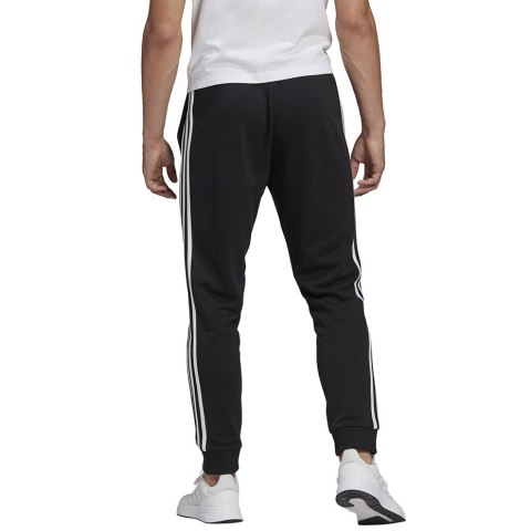 Spodnie męskie adidas Essentials Tapered Cuff 3 Stripes czarne GK8831 Adidas