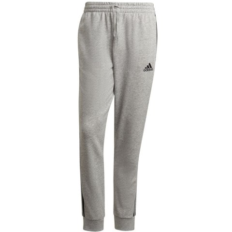 Spodnie męskie adidas Essentials Tapered Cuff 3 Stripes szare GK8889 Adidas