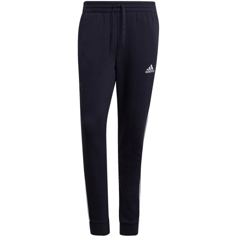 Spodnie męskie adidas Essentials Fleece Tapered Cuff 3-Band Pants granatowe GK8823 Adidas