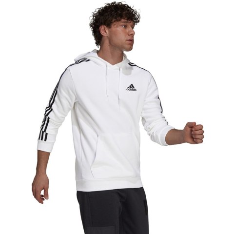 Bluza męska adidas Essentials Fleece 3-Stripes Hoodie biała GU2522 Adidas