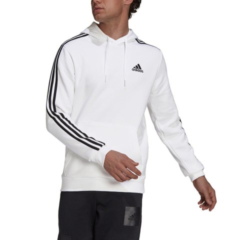 Bluza męska adidas Essentials Fleece 3-Stripes Hoodie biała GU2522 Adidas