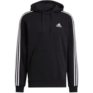 Bluza męska adidas Essentials Fleece 3-Stripes Hoodie czarna GK9072 Adidas