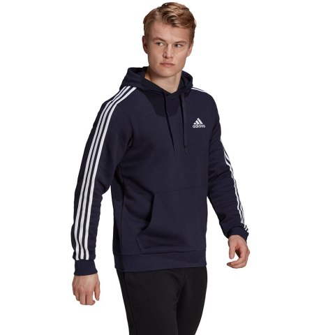 Bluza męska adidas Essentials Fleece 3-Stripes Hoodie granatowa GK9073 Adidas