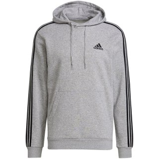 Bluza męska adidas Essentials Fleece 3-Stripes Hoodie szara GK9084 Adidas