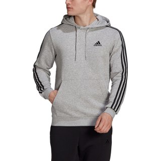 Bluza męska adidas Essentials Fleece 3-Stripes Hoodie szara GK9084 Adidas