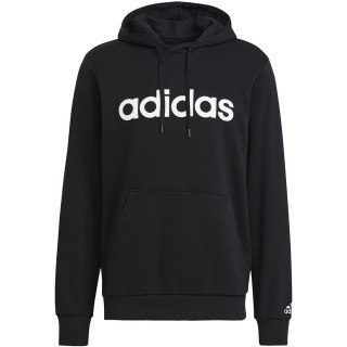 Bluza męska adidas Essentials French Terry Linear Logo Hoodie czarna GK9064 Adidas