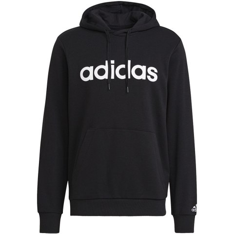 Bluza męska adidas Essentials French Terry Linear Logo Hoodie czarna GK9064 Adidas