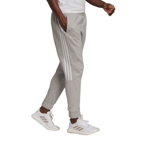 Spodnie damskie adidas Essentials Colorblock Block Cut 3-Stripes Regular Tapered Pants szare HB2768 Adidas
