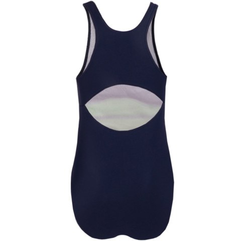 Kostium kąpielowy dla dziewczynki Crowell Swan kol.02 granatowo-limonkowo-zielony Crowell