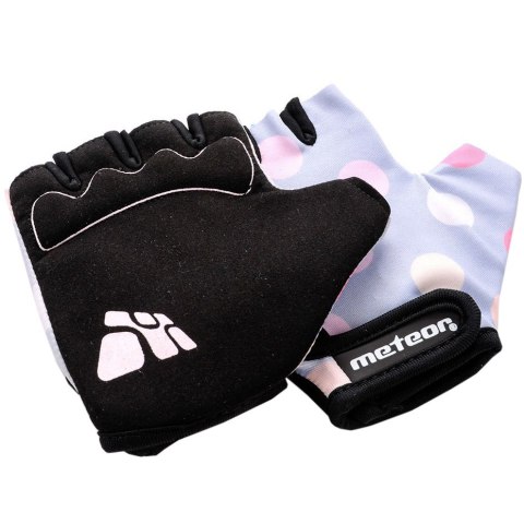 Rękawiczki rowerowe dla dzieci Meteor szare w kropki 23371-23373-23372 Meteor